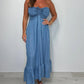 💕Limited Sale 50% OFF💕Women’s Denim Halter Maxi Dress