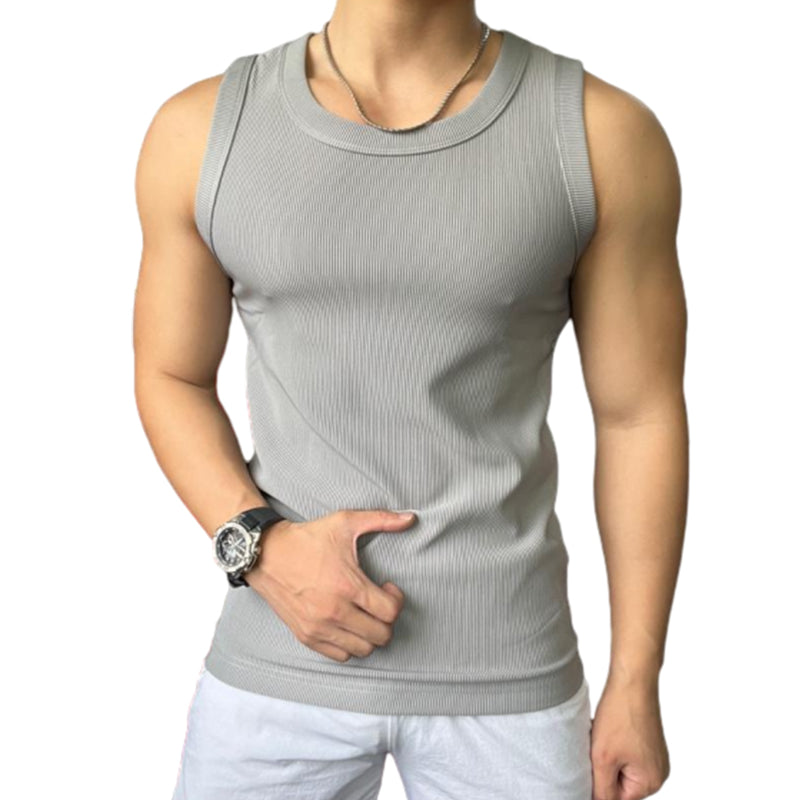 🎉🛍️Men's Summer Essentials-Buy 4 Get 1 Free🎽Round Neck Quick-Drying Stretchy Slim Tank Top