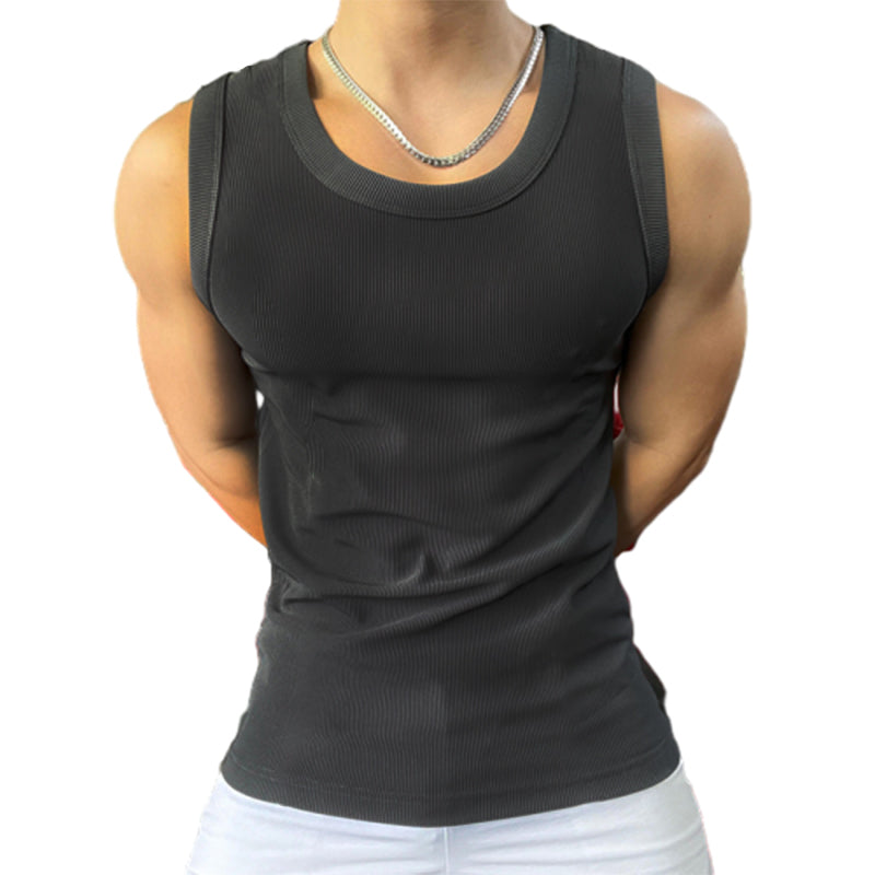 🎉🛍️Men's Summer Essentials-Buy 4 Get 1 Free🎽Round Neck Quick-Drying Stretchy Slim Tank Top