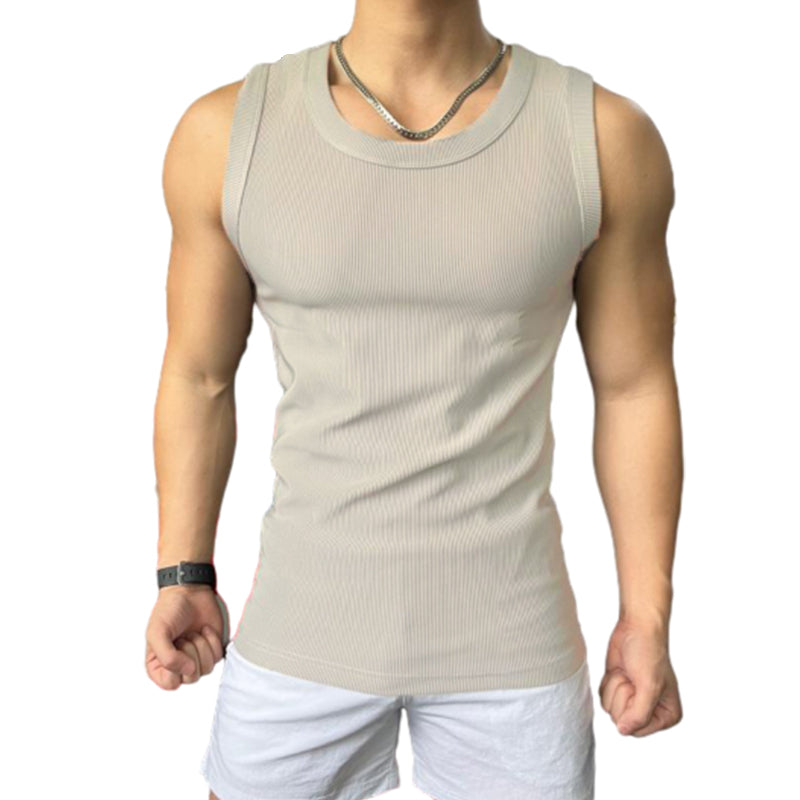 🎉🛍️Men's Summer Essentials-Buy 4 Get 1 Free🎽Round Neck Quick-Drying Stretchy Slim Tank Top