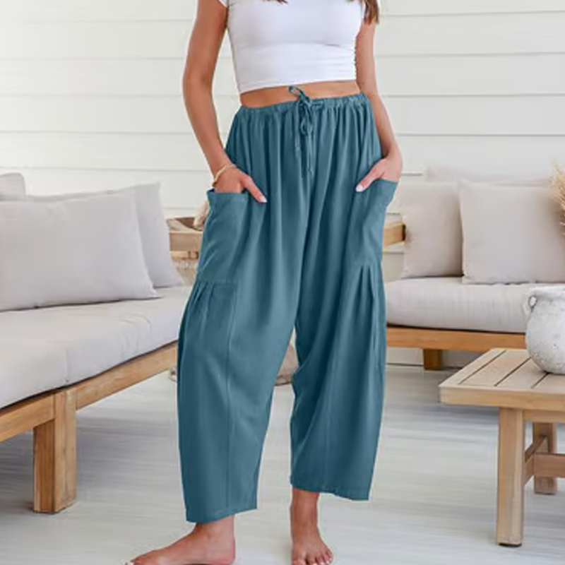 Summer Hot Sale 49% OFF👖Women's Linen Wide Leg Pants with Pockets