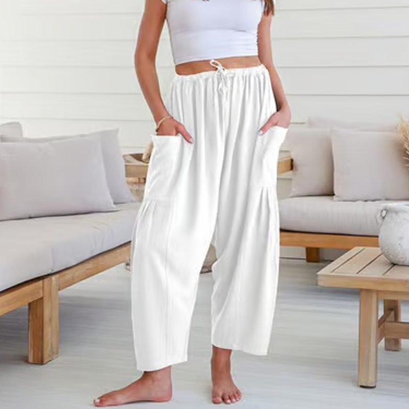Summer Hot Sale 49% OFF👖Women's Linen Wide Leg Pants with Pockets