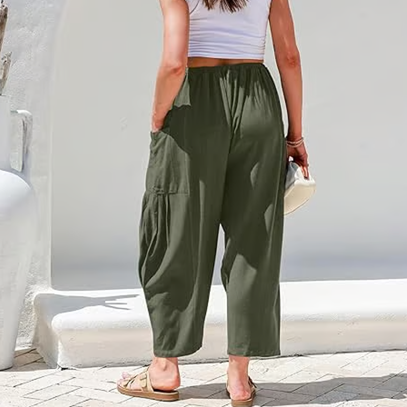Summer Hot Sale 49% OFF👖Women's Linen Wide Leg Pants with Pockets