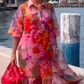 💗Summer Specials💗Red Floral Printed Chiffon Dress