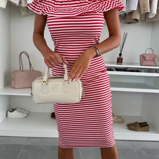 👗Elegantes, schulterfreies, figurformendes Rüschenkleid für Damen – perfektionieren Sie Ihre Kurven✨