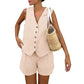 🎉2025 New Products Hot Sale✨Women’s Casual Sleeveless V-Neck Top & Shorts Two-Piece Set