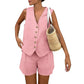 🎉2025 New Products Hot Sale✨Women’s Casual Sleeveless V-Neck Top & Shorts Two-Piece Set