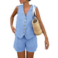 🎉2025 New Products Hot Sale✨Women’s Casual Sleeveless V-Neck Top & Shorts Two-Piece Set
