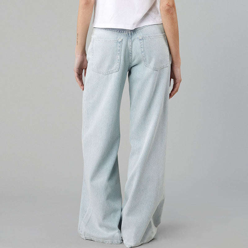 Loose Low Waisted Jeans with Adjustable Drawstring