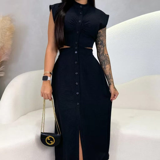 ⏳Time-limited Special⏰Women's Elegant Cap Sleeve Split Dress