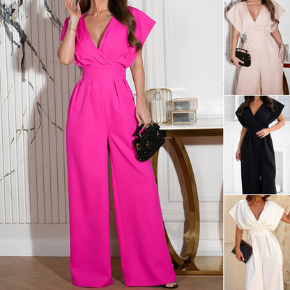 ⏳Time-limited Special⏰V-Neck & Wide-Legged Jumpsuit for Women