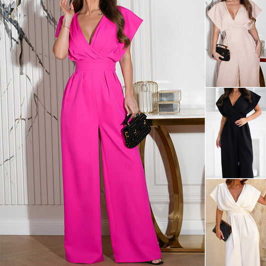 ⏳Time-limited Special⏰V-Neck & Wide-Legged Jumpsuit for Women