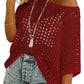 💥This Week's Special Price 💥Womens Summer Scoop Neck ShortSleeve Sweater Casual Crochet Hollow Out KnitTops