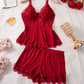 🎉This week's Special Sales - 49% OFF💕Lace Trimmed V-Neck Camisole & Shorts Sleepwear Set