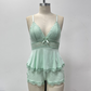 🎉This week's Special Sales - 49% OFF💕Lace Trimmed V-Neck Camisole & Shorts Sleepwear Set