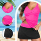Cross-Back Strap Top with Lined Skirt Separates Swimmsuit