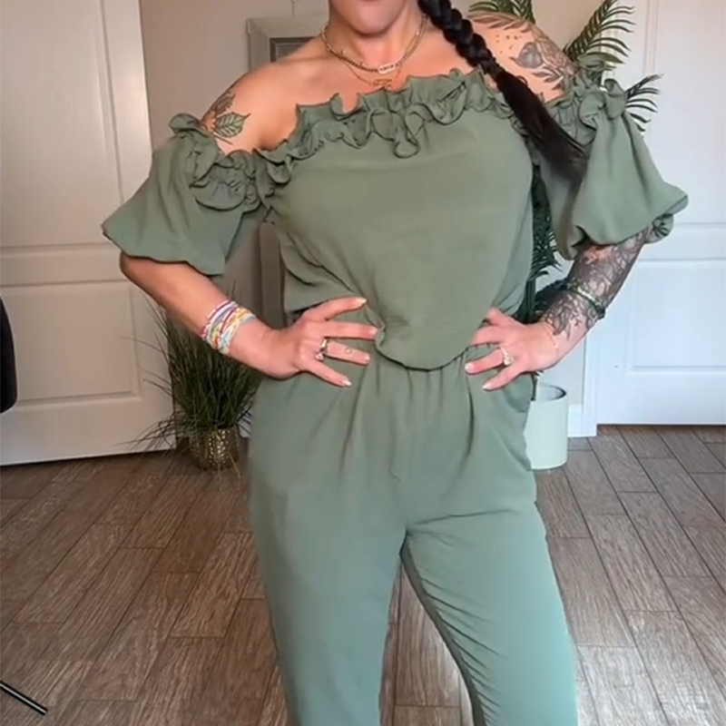 ⏳Time-limited Special⏰Shoulder Frill Design Jumpsuit 