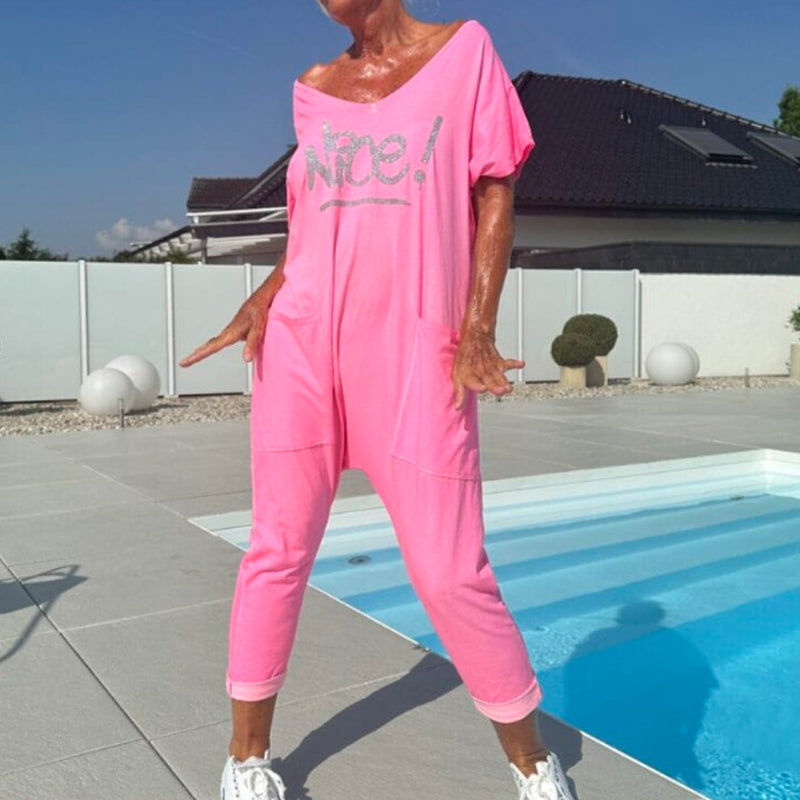 Women's casual pocket jumpsuit