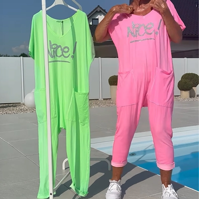 Women's casual pocket jumpsuit