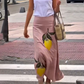 Pink Printed Slim Skirt