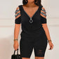💖2025 summer new style💖Off-shoulder V-neck narrow zipper short jumpsuit🎁