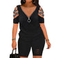 💖2025 summer new style💖Off-shoulder V-neck narrow zipper short jumpsuit🎁