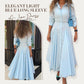 Elegant Light Blue Long Sleeve A-Line Dress