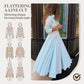 Elegant Light Blue Long Sleeve A-Line Dress