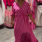 ✨ Striped V-Neck Casual Dress - Women's Flattering Silhouette, Breathable Material | Ideal for Summer Days, Garden Gatherings & More