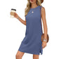 🌸 Elegant Solid Sleeveless Slit Dress - Women's Short Length | Versatile for Dressy or Casual Occasions | Easy to Pair with Heels or Sandals