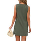 🌸 Elegant Solid Sleeveless Slit Dress - Women's Short Length | Versatile for Dressy or Casual Occasions | Easy to Pair with Heels or Sandals