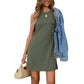 🌸 Elegant Solid Sleeveless Slit Dress - Women's Short Length | Versatile for Dressy or Casual Occasions | Easy to Pair with Heels or Sandals