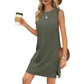 🌸 Elegant Solid Sleeveless Slit Dress - Women's Short Length | Versatile for Dressy or Casual Occasions | Easy to Pair with Heels or Sandals