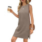 🌸 Elegant Solid Sleeveless Slit Dress - Women's Short Length | Versatile for Dressy or Casual Occasions | Easy to Pair with Heels or Sandals