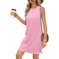 🌸 Elegant Solid Sleeveless Slit Dress - Women's Short Length | Versatile for Dressy or Casual Occasions | Easy to Pair with Heels or Sandals
