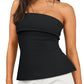 🔥Sexy Strapless Top: Sleek Fit, Alluring Neckline, Effortless Charm
