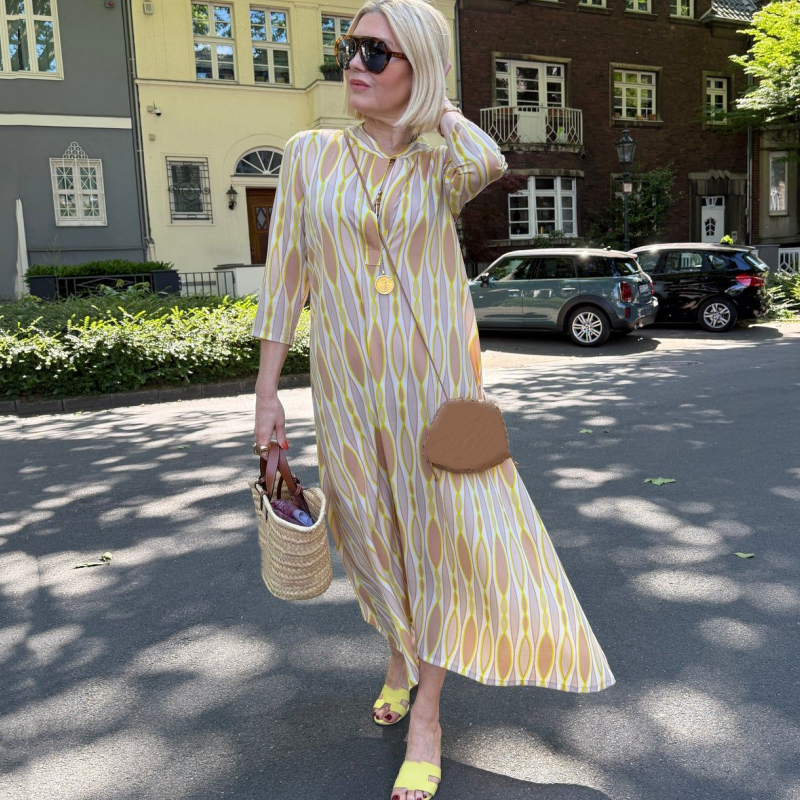 🍂Women’s Elegant Printed 3/4 Sleeve Long Dress