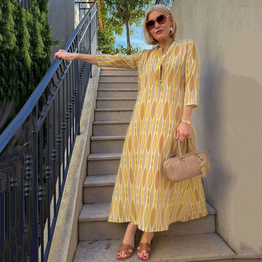 🍂Women’s Elegant Printed 3/4 Sleeve Long Dress