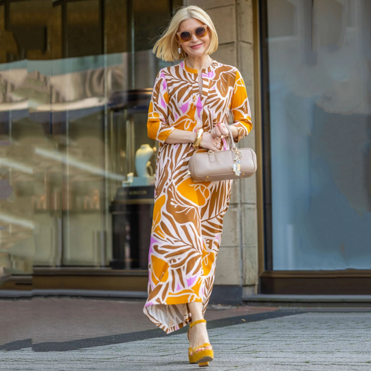 🍂Women’s Elegant Printed 3/4 Sleeve Long Dress