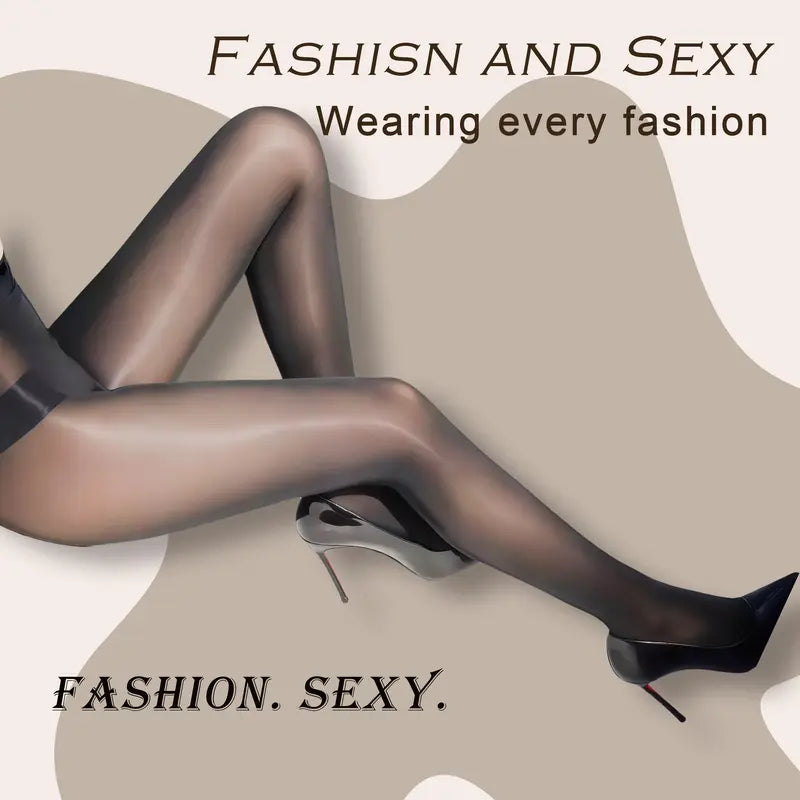 Sheer shiny women's pantyhose – breathable fabric and shimmer finish