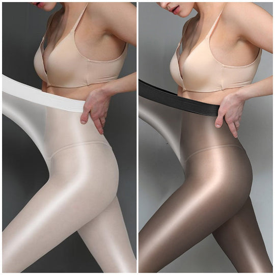 Sheer shiny women's pantyhose – breathable fabric and shimmer finish