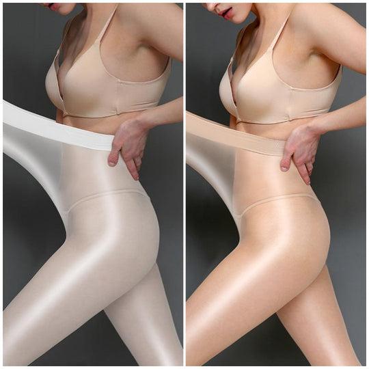 Sheer shiny women's pantyhose – breathable fabric and shimmer finish