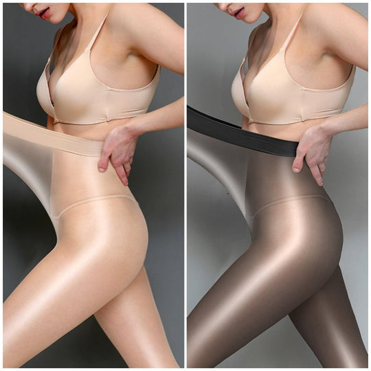 Sheer shiny women's pantyhose – breathable fabric and shimmer finish