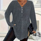 Women's Buttoned V-Neck Short Sleeve Top