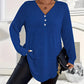 Women's Buttoned V-Neck Short Sleeve Top