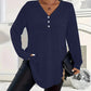 Women's Buttoned V-Neck Short Sleeve Top