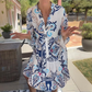 🌸Elegant Printed Flowy Dress: Women’s Loose Silhouette, Stylish & Comfortable