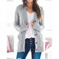 ZESICA Women's Fall Casual Long Sleeve Button Down Open Front Cable Knit Cardigan Sweater Coat