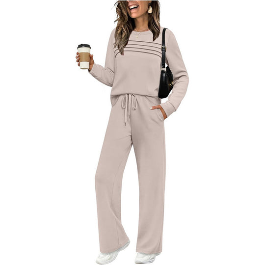 🔥 LAST DAY – 50% OFF! 💐 Women’s Crew-Neck Top & Drawstring Trousers Set