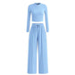 🎁 Hot Sale 49% OFF 🔥Crop Top Straight Leg Pants 2-Piece Lounge Set